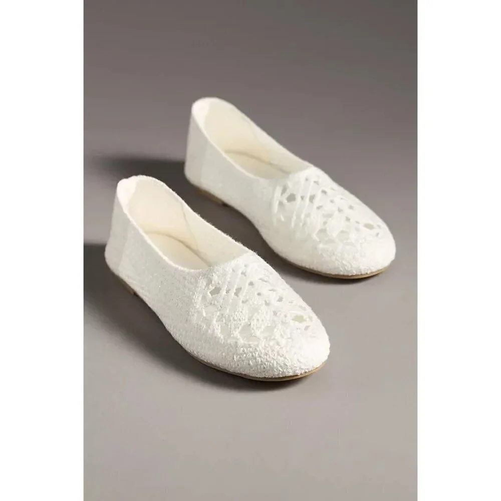 Coconuts by Matisse White Crochet Flats 10